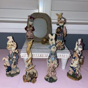 Boyd’s Bears Folkstone Easter Figures Bunny Rabbit & Frame Set of 6 Wendy Flora